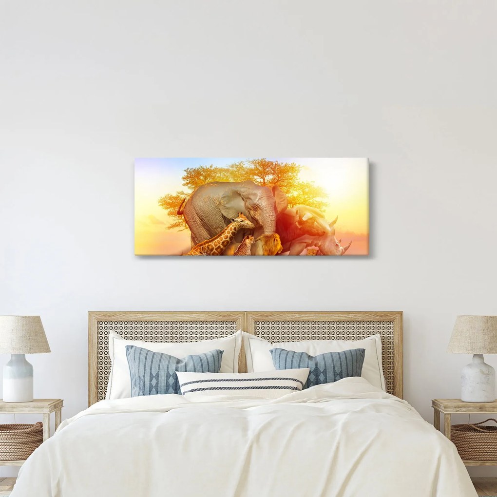 Obraz afrických zvieratiek (120x50 cm)