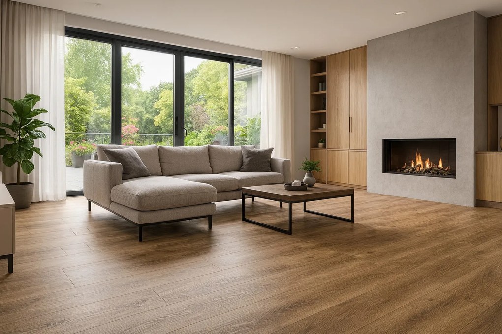 Beauflor, PVC podlaha - lino Quintex Lime Oak 160L, na mieru, šíře 4m,5m, hnedá, filc, chodba / predsieň