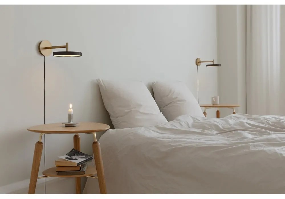 Čierne LED nástenné svietidlo so stmievačom ø 15 cm Asteria Wall Short – UMAGE