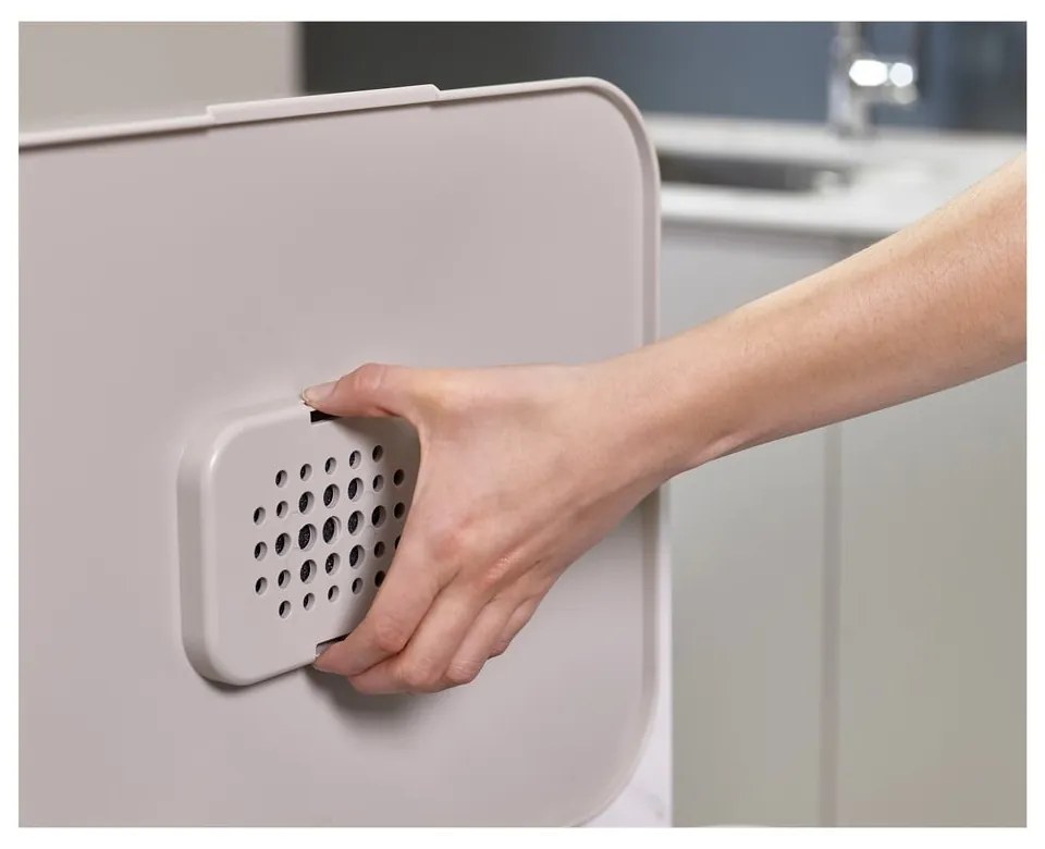 Béžový oceľový odpadkový kôš na triedený odpad 60 l Totem Max – Joseph Joseph