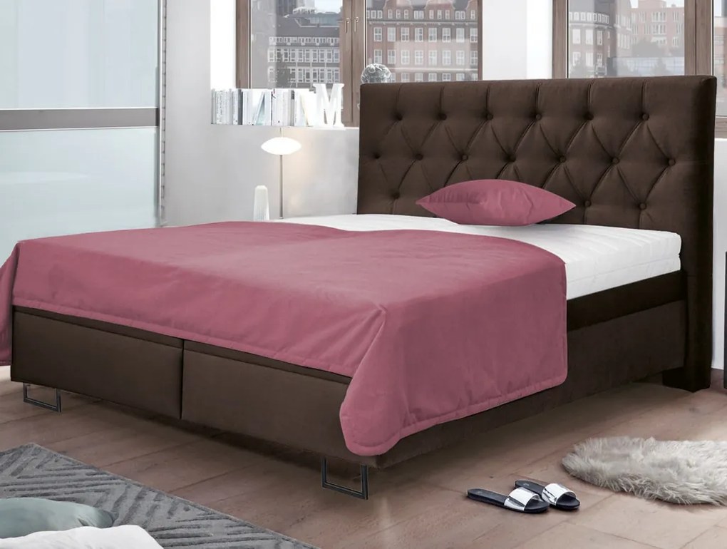 Posteľ Amy 180x200 cm, tmavo hnedá látka