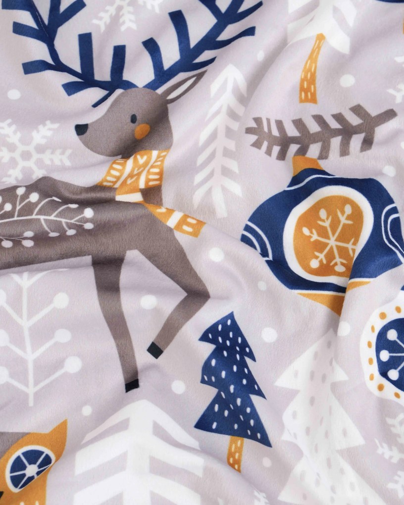 Vianočná obliečka na vankúšik Velvet 40 × 40 cm - Sob modrý