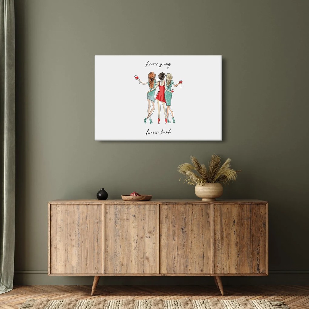 Obraz - Forever young, forever drunk (90x60 cm)