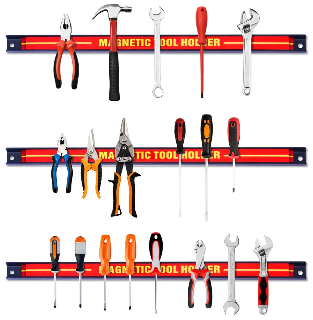 3 x magnetický držiak na náradie nástenná magnetická tyč sada magnetická tyč 46 cm