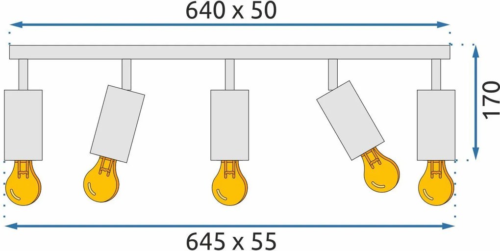 Toolight Toolight, stropné svietidlo 6xGU10 APP1242-6C, čierna, OSW-40097