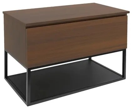 Kúpeľňová skrinka s krycou doskou SAT B-Way 99x30x45 cm orech mat BWAY100NUTDESK