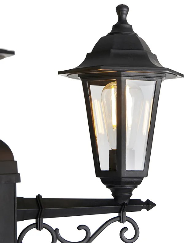 Inteligentný vonkajší lampáš čierny 3-svetlá Vrátane Wifi ST64 - New Haven