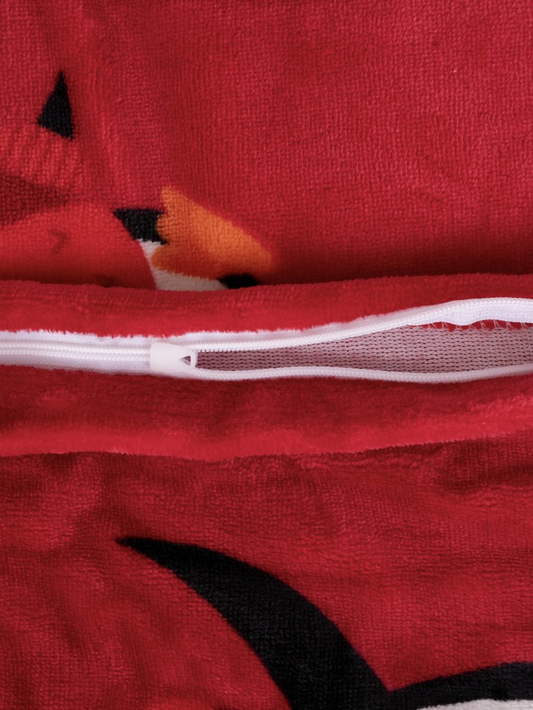 Predĺžené obliečky mikroplyš Exclusive – Tučniaci červené