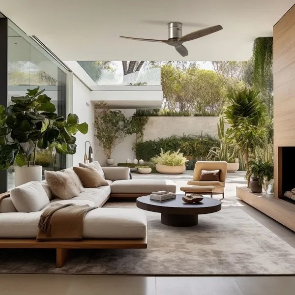 ZEVENTI - Stropný ventilátor SPELLO Wi-Fi Tuya chróm/dub + diaľkové ovládanie