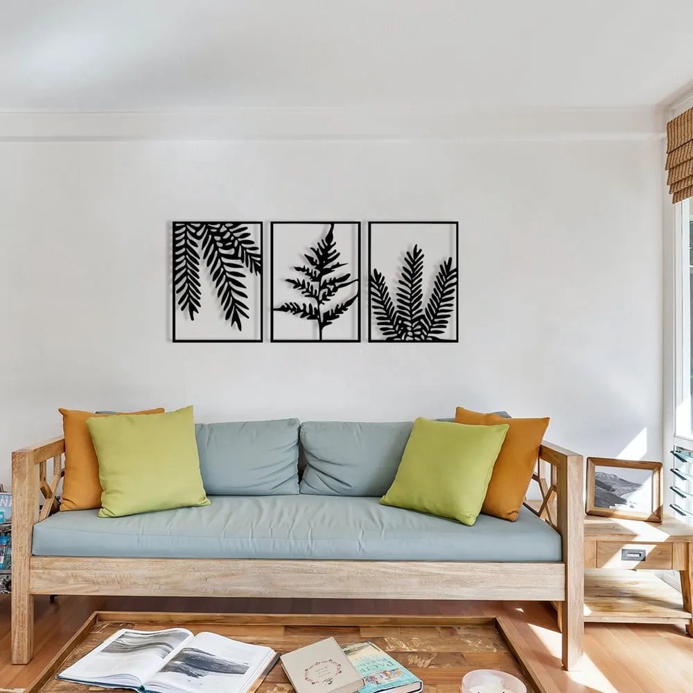 Kovové nástenné dekorácie v súprave 3 ks 118x50 cm Yakomo – Wallity