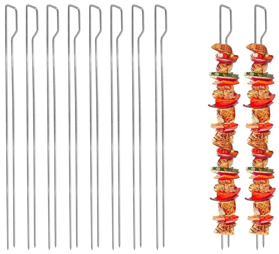BBQ XL Grilovacie ihly-špízy DELANO, dĺžka 30 cm SET 8ks