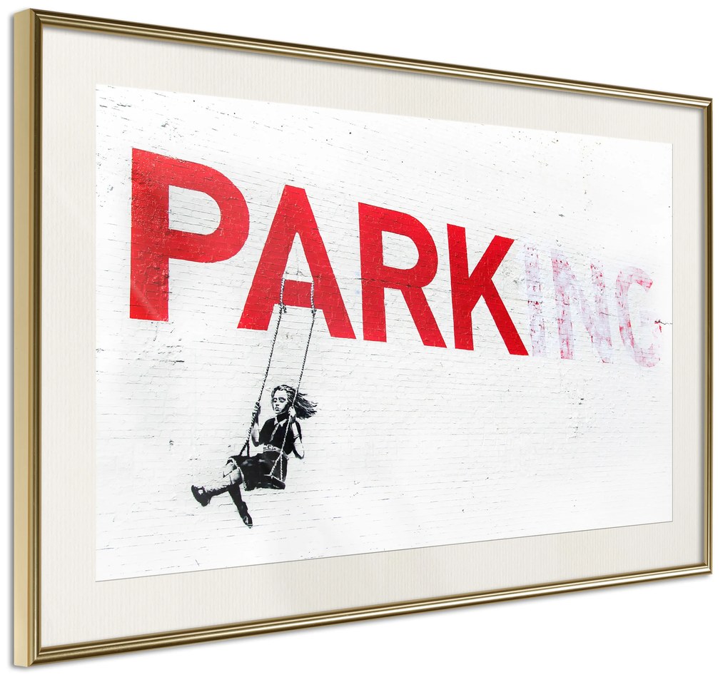 Artgeist Plagát - Park-ing [Poster] Veľkosť: 45x30, Verzia: Zlatý rám s passe-partout