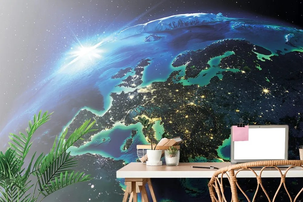 Fototapeta žiarivá modrá planéta