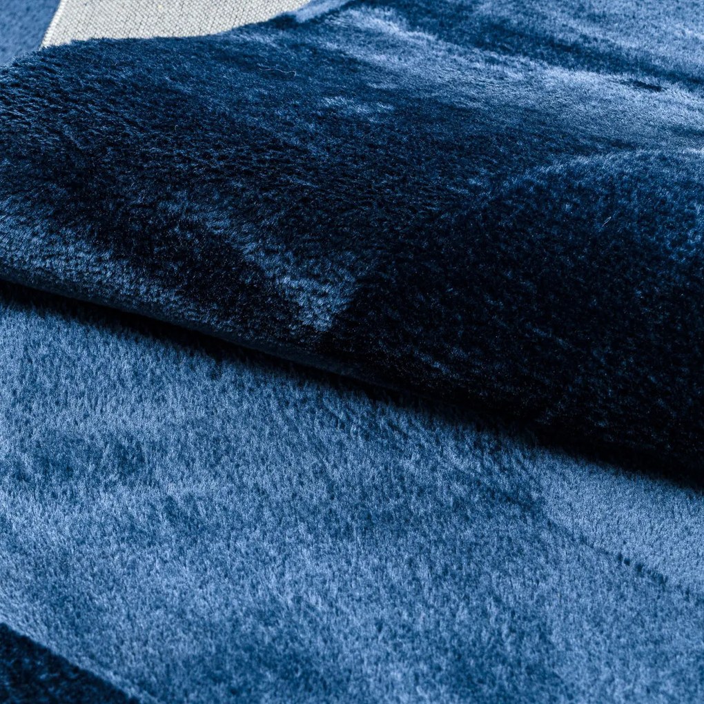 Dywany Łuszczów, Kusový koberec Visco Rabbit Dark blue 10, 160x220, modrá, detská izba