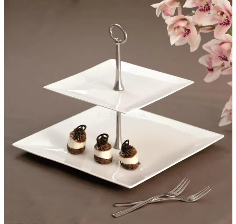 AMBITION Porto dvojposchodová servírovacia tácka