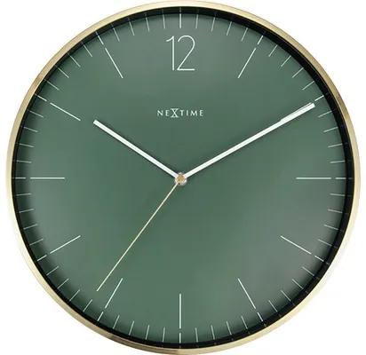 Nástenné hodiny NeXtime Essential Gold modré Ø 34 cm