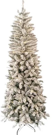 Umelý vianočný stromček Smrek Biely Úzky 210cm LED330