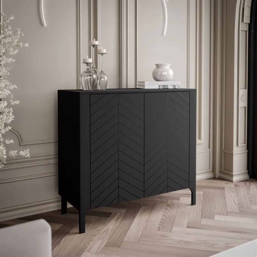 DVOJDVEROVÁ KOMODA SALOME ČIERNA 103 cm