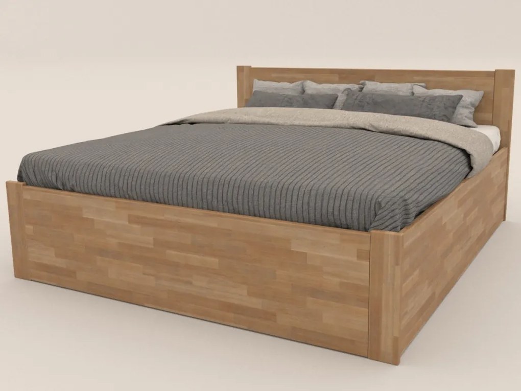 Posteľ s úložným priestorom Fava Box 180x200 cm, prírodný buk