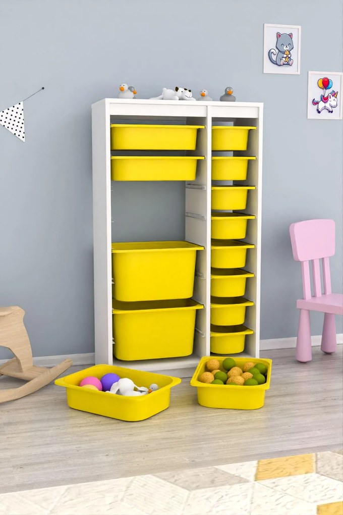 Organizér na hračky Dremonka 6 (žltá + biela). Akcia -22%. Vlastná spoľahlivá doprava až k Vám domov. 1124304