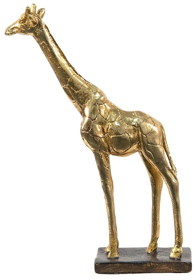 Zlatá dekoračná socha Žirafa - 15*4*21 cm
