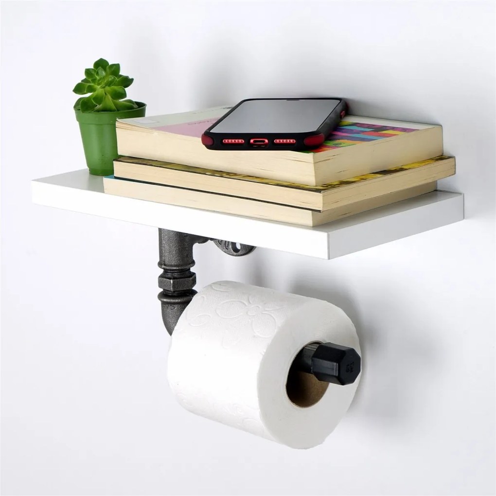 Držiak toaletného papiera BORURAF LARM čierna/biela