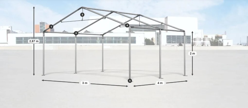 Bestent Skladová hala/ garáž 3x4x2m Comfort PVC 560g