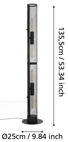 Eglo 43537 - Stojacia lampa REDCLIFFE 4xE27/40W/230V