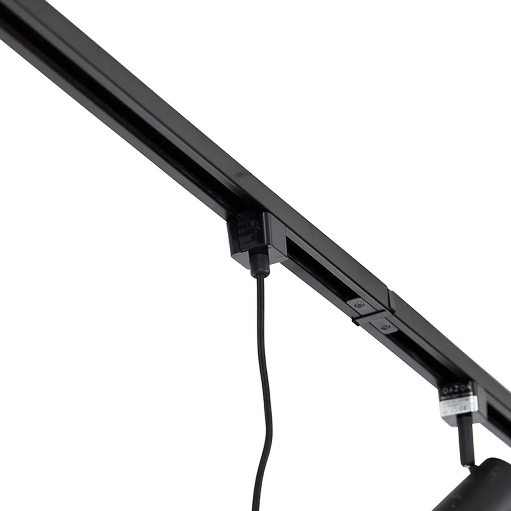 1-fázový koľajnicový systém s 3 reflektormi a 3 závesnými lampami čierny - Cavalux Jeana