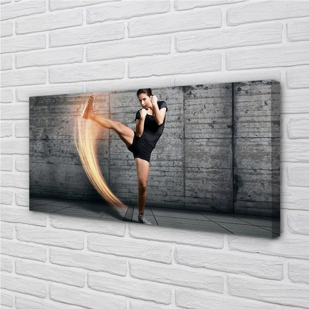 Obraz canvas žena cvičenec 140x70 cm