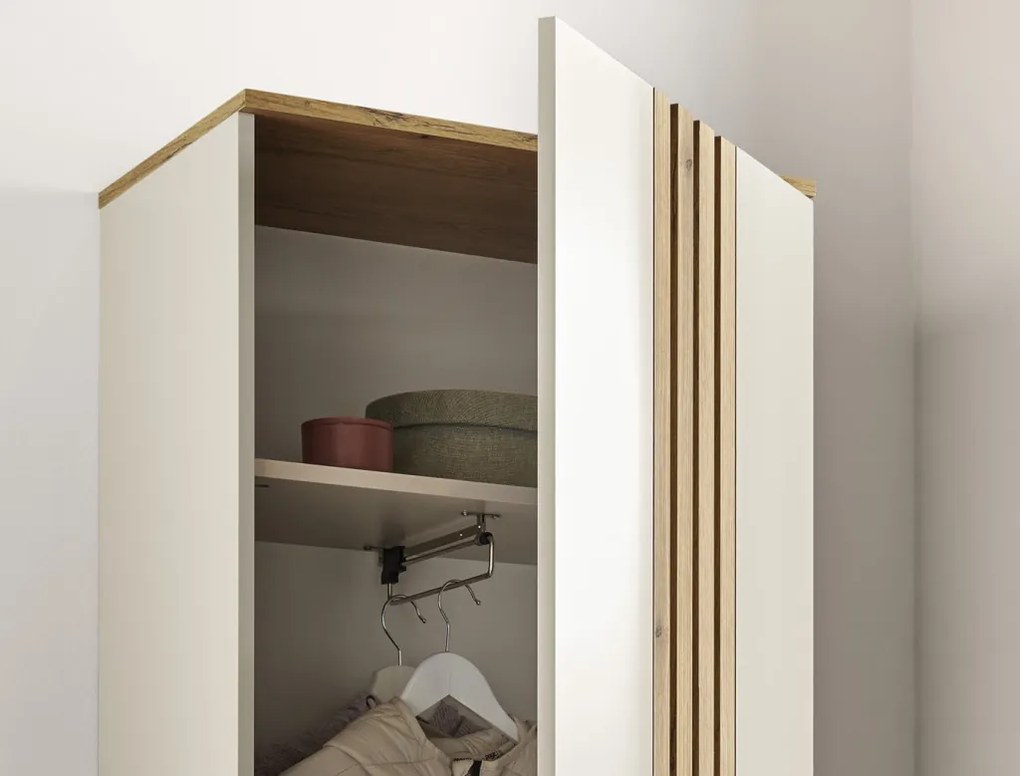 Predsieňová šatníková skriňa Lima, béžová kašmír/dub evoke