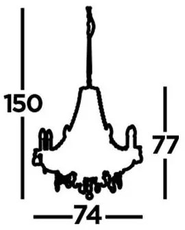 Searchlight 8888-8CL - Luster na reťazi MARIE THERESE 8xE14/40W/230V