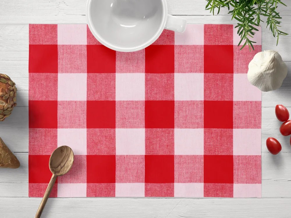 Biante Bavlnené prestieranie na stôl Olivia OL-016 Červeno-biela kocka veľká 30x40 cm