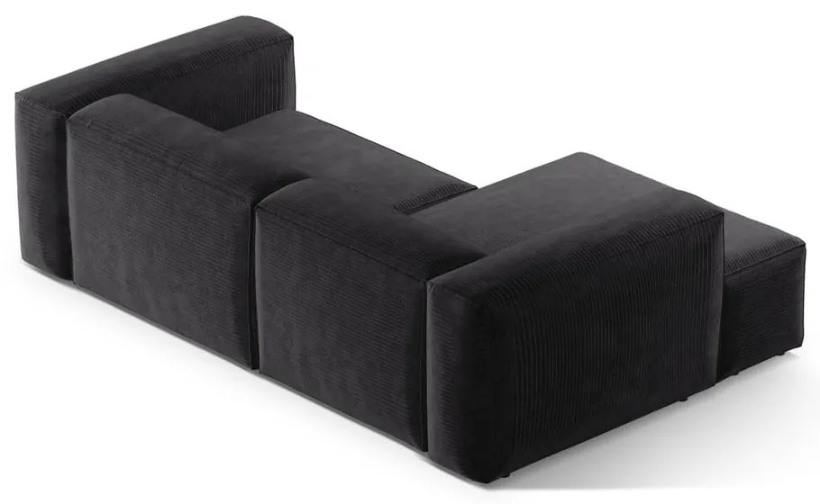 Tmavosivá menčestrová rohová pohovka (ľavý roh/s leňoškou) Bergamo – Cosmopolitan Design