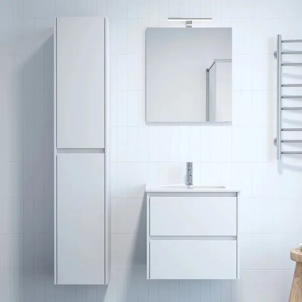 Kúpeľňová skrinka MOLDE s umývadlom, 60 cm, biela
