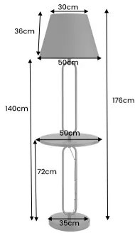 Stojaca lampa 43759 Servant 175cm Čierna - Komfort-nábytok