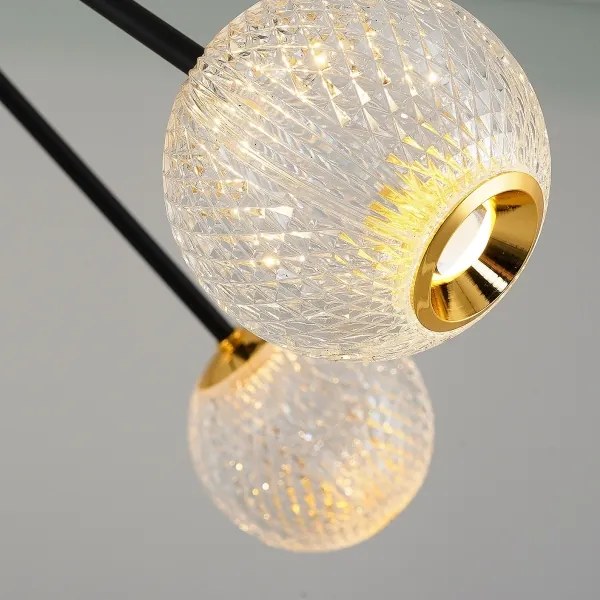 LED luster na tyči GELA 12xLED/5W/230V 3000K čierna/zlatá