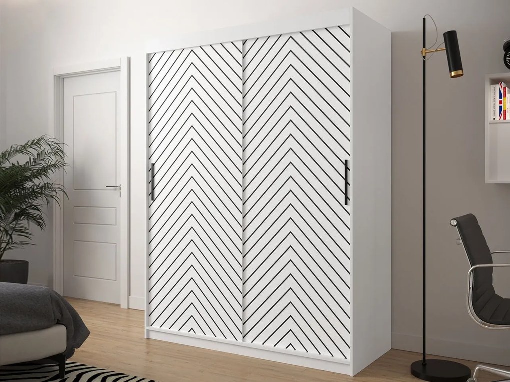 Šatníková skriňa Ratintu 1 150 cm, zásuvka: áno, Farby: čierna / dub artisan + čierna
