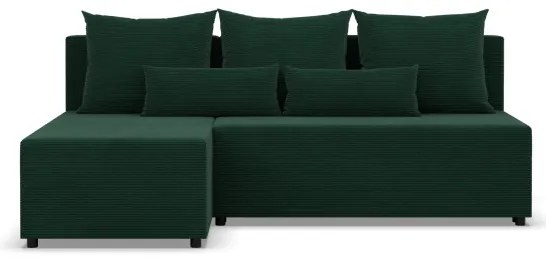 Rohová rozkladacia sedačka FERMO Poso fľaškovo zelená