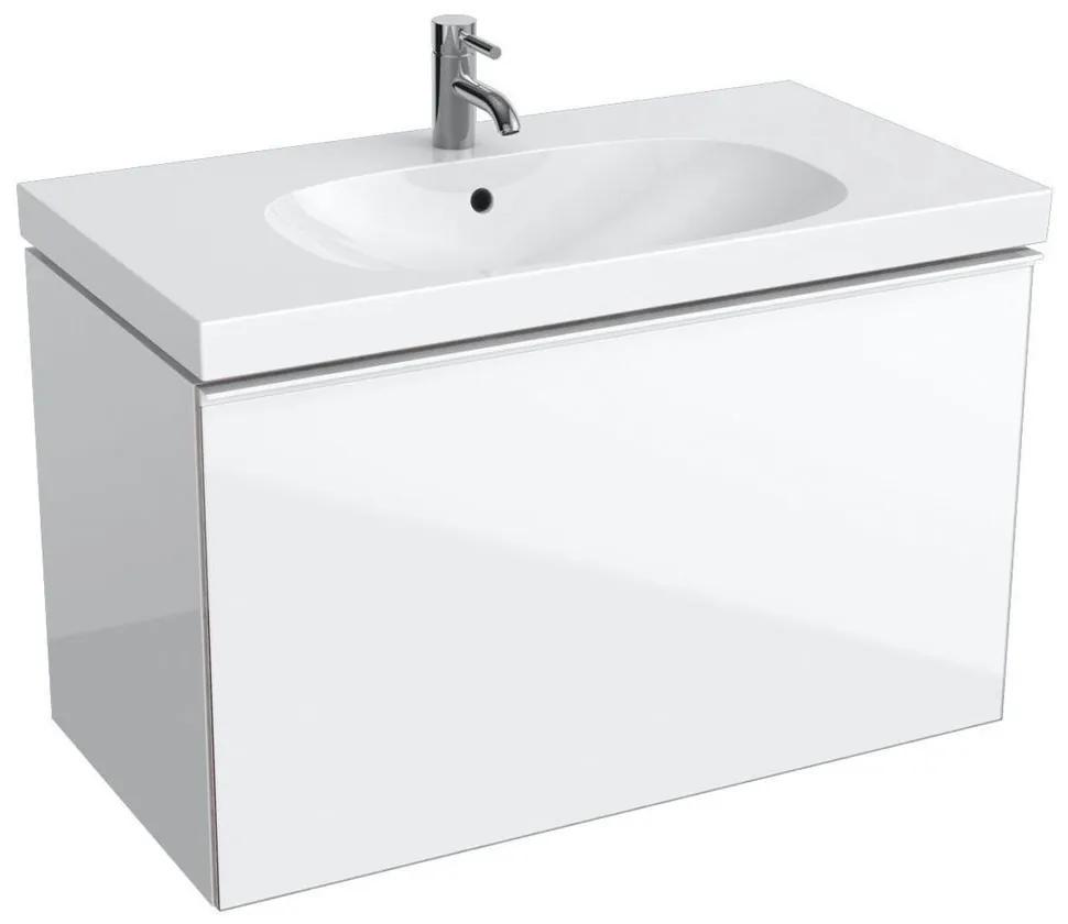 GEBERIT Acanto závesná skrinka pod umývadlo, 1 dvierka, 890 x 475 x 535 mm, lesklá biela, 500.612.01.2