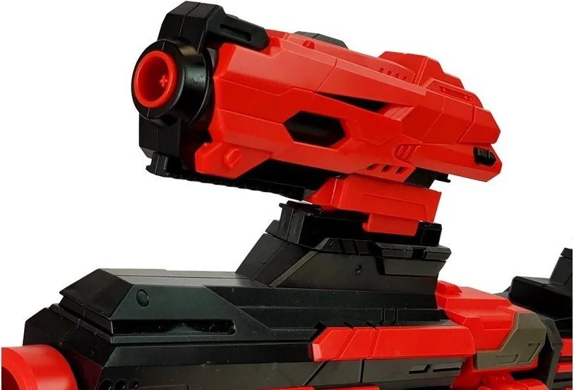 LEAN Toys Veľká pištoľová puška s penovými nábojmi 40 kusov Červeno-čierne mieridlá