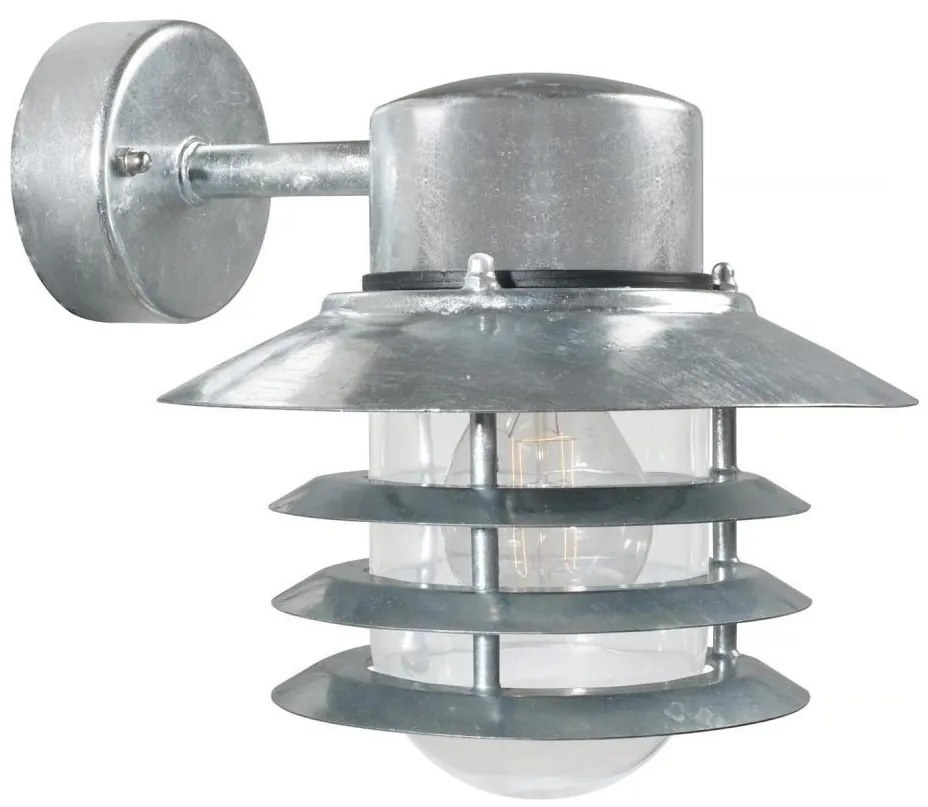 Nordlux - Vonkajšie nástenné svietidlo VEJERS 1xE27/60W/230V IP54 strieborné