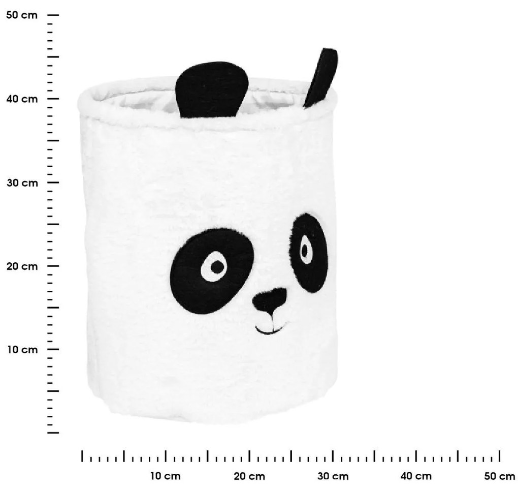 Úložný kôš Panda, 35x40 cm, čierna/biela