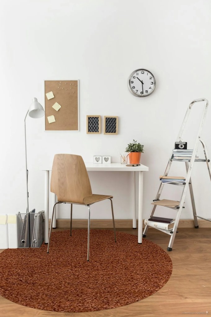 Ayyildiz, Kusový koberec Life Shaggy 1500 terra kruh, 80x80 (priemer) kruh, oranžová, obývacia izba