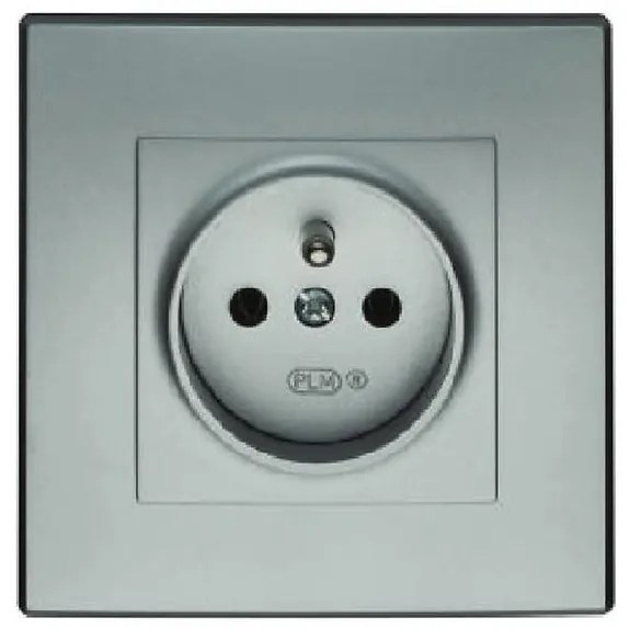 GP-1LZ Jediná uzemnená zásuvka strieborná metalíza