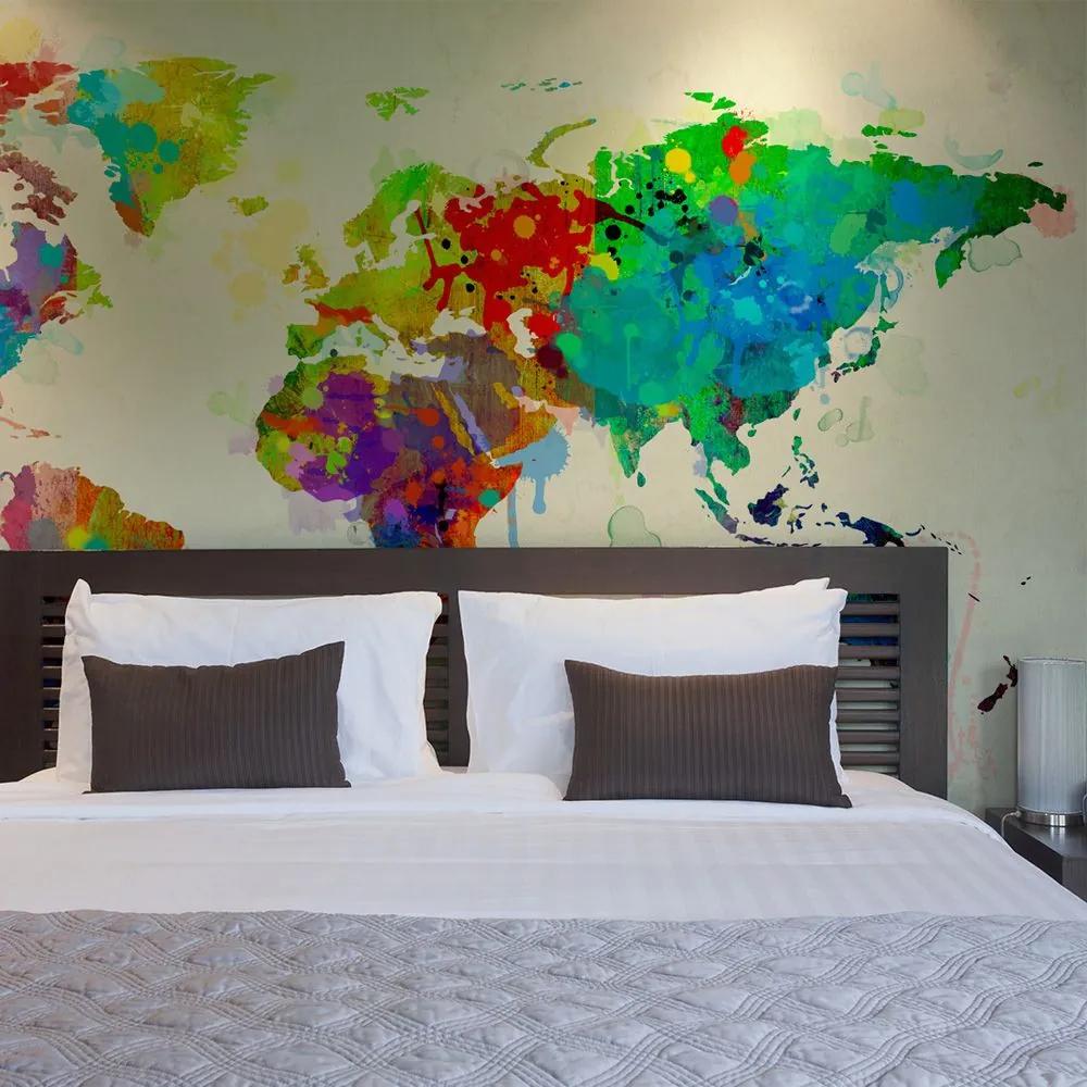 Fototapeta - Paint splashes map of the World 200x154
