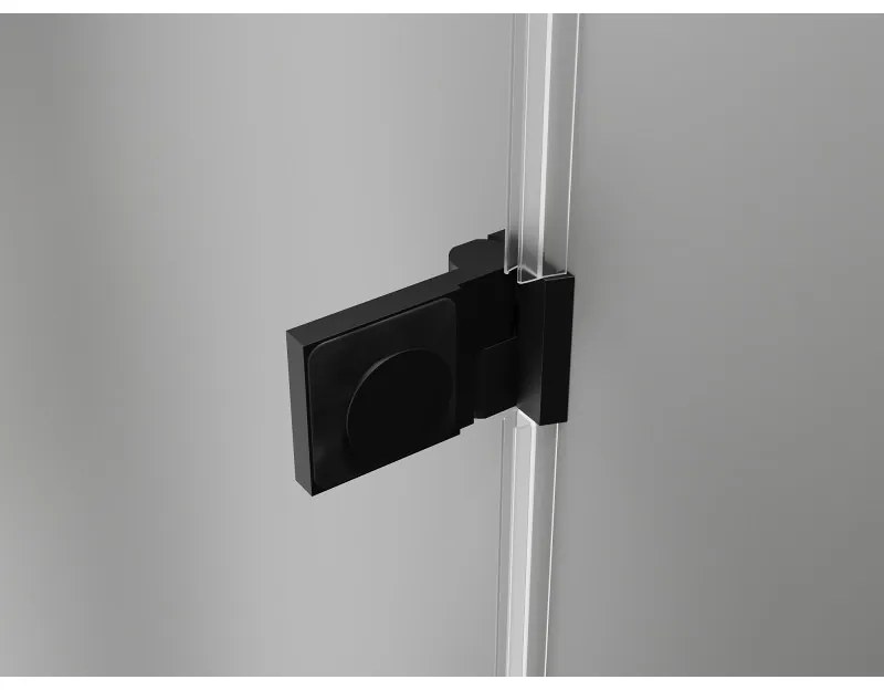 Mexen Lunar-B Duo výklopný sprchový kút 100 x 80 cm, číre sklo, čierna matná, 832-100L-080P-70-00