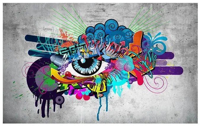 Fototapeta - Graffiti eye Veľkosť: 98x70, Verzia: Samolepiaca