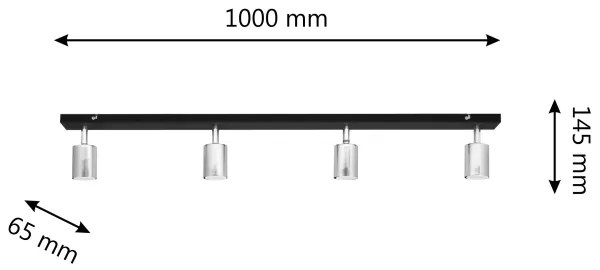 LED Bodové svietidlo TUNE 4xGU10/4,8W/230V matný chróm/čierna