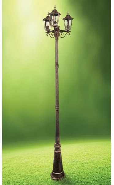 Vonkajšia lampa 3xE27/20W/230V IP43 2,58 m patina
